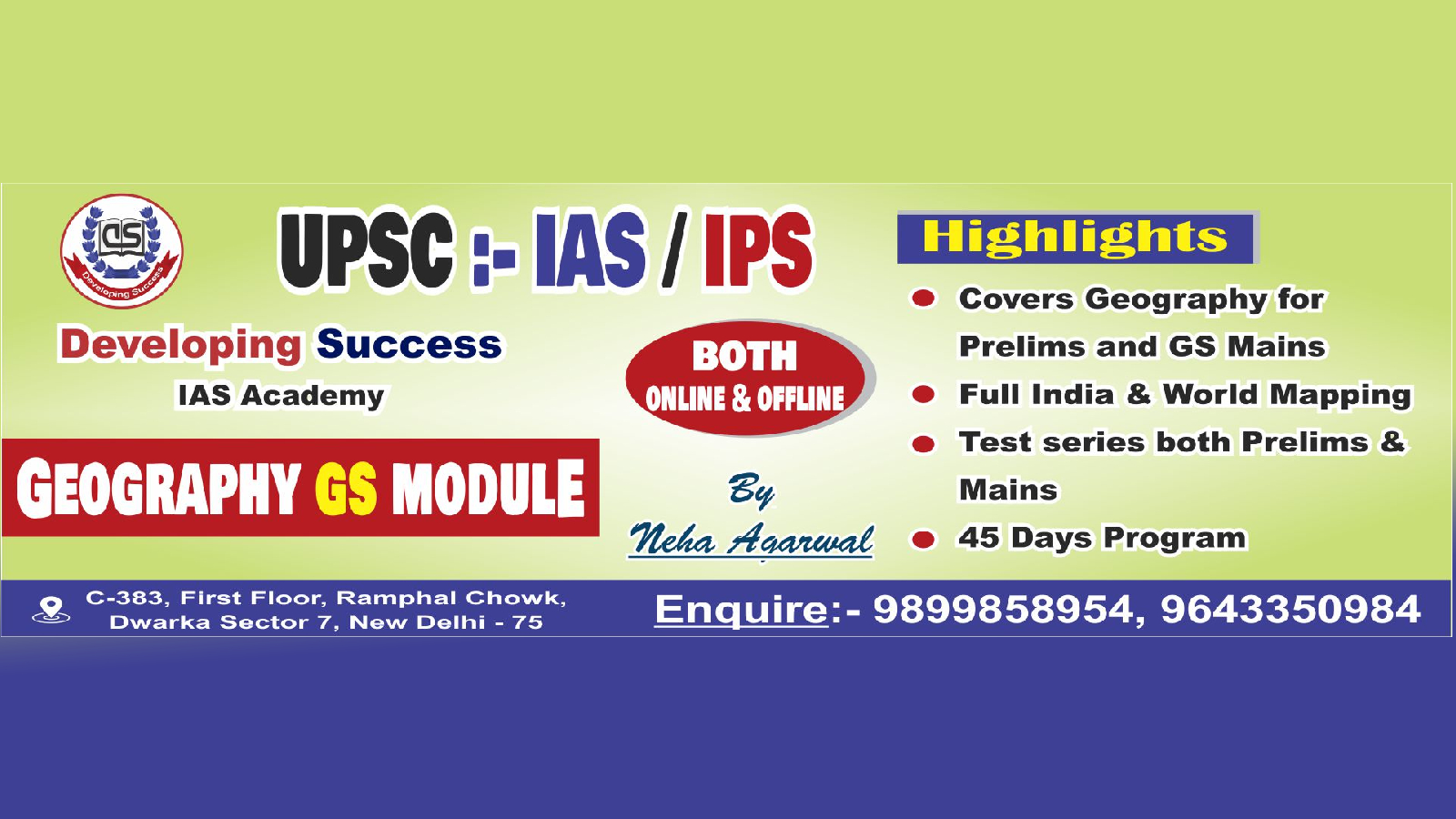 Developing Success IAS Institute Delhi Hero Slider - 1