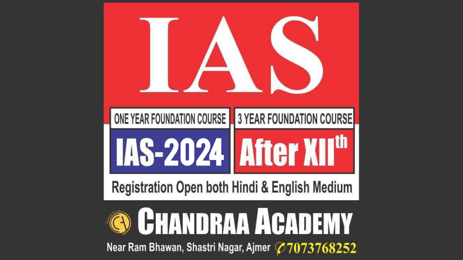 Chandraa IAS Academy Ajmer Hero Slider - 3